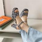 Checked High-heel Sandals