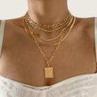 Set Of 5: Rhinestone Chain Layered Pendant Necklace