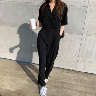 Peaked-lapel Blazer Jumpsuit