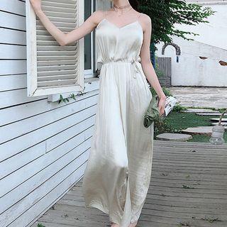 Strappy Wide Leg Jumpsuit Champagne Yellow - One Size