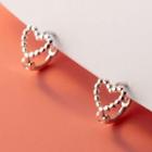 Heart Sterling Silver Earring 1 Pair - S925silver - Silver - One Size