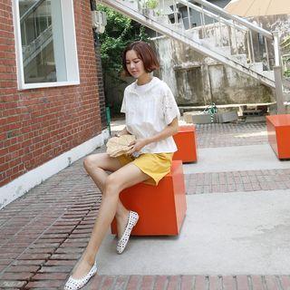 Lace-yoke Peplum Zip Hoodie