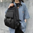 Pocket Detail Lightweight Backpack With Accessory - Black - One Size
