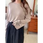 Wide-cuff Letter T-shirt