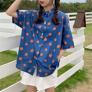 Elbow-sleeve Fruit Pattern Shirt / Shorts