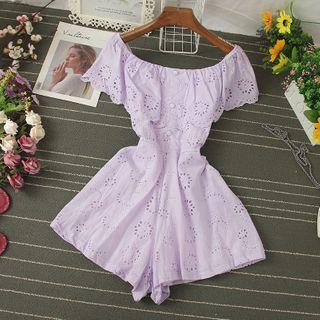 Pointelle Short-sleeve Playsuit