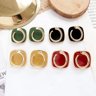 Alloy Hoop & Square Earring