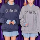 Round-neck Letter Embroidered Pullover