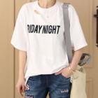 Friday Night Slit-detail Short-sleeve T-shirt