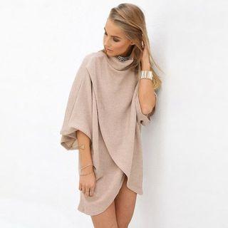 High-neck Elbow-sleeve Tunic