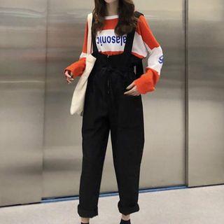 Lettering Long-sleeve T-shirt / Jumper Pants