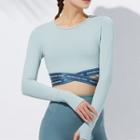 Long-sleeve Cross Strap Sports Crop Top