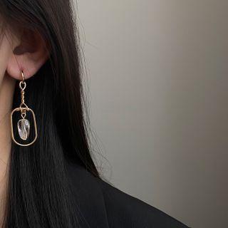 Gemstone Alloy Hoop Dangle Earring