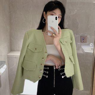 Button-up Tweed Jacket / Skinny Pants