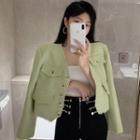 Button-up Tweed Jacket / Skinny Pants