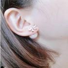 Rhinestone Bow Pearl Through & Through Earrings
