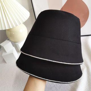 Embellished Trim Bucket Hat Black - One Size