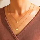 Set Of 2: Disc Necklace 19207 - Gold - One Size