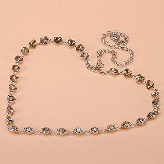 Rhinestone Heart Chain Belt
