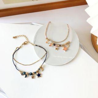 Moon & Star Alloy Bracelet