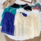 Layered Pearl-strap Halter Top In 5 Colors