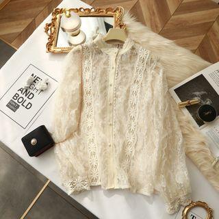 Crochet Trim Lace Blouse