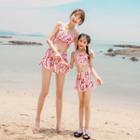 Family Matching Floral Print Bikini / Cover-up Top / Set