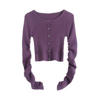 Ruched Cropped Cardigan