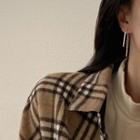 Bar & Chain Fringed Earring 1 Pair - Silver Needle - Gold - One Size