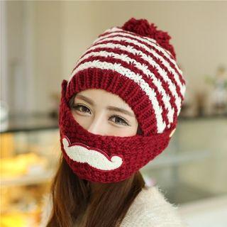 Mustache Bobble Beanie