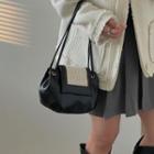 Crochet Lace Flap Shoulder Bag Black - One Size