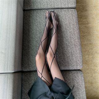 Striped Fishnet Stockings