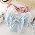 Lace Bow Puff-sleeved Top