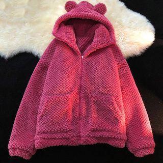 Plain Bear Ear Hooded Jacket