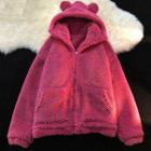 Plain Bear Ear Hooded Jacket