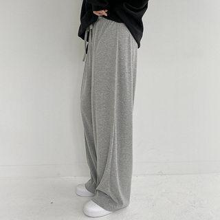 Plus Size Seam-front Sweat Pants