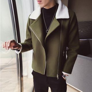 Furry-trim Biker Jacket