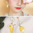 Alloy Popsicle & Drink Glass Bead Dangle Earring Cea2551 - 1 Pair - Popsicle & Drink - Yellow - One Size