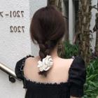 Rose Flower Hair Tie White - One Size