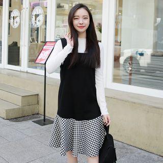 Ruffle-hem A-line Jumper Dress