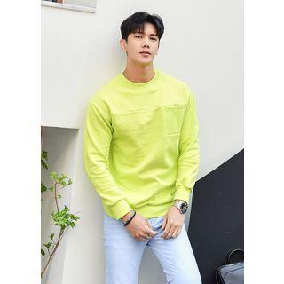 Pocket-front Seam-trim Sweatshirt