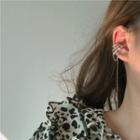 Faux Pearl Layered Chained Alloy Cuff Earring