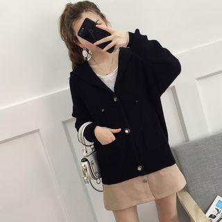 Sailor-collar Striped Trim Cardigan