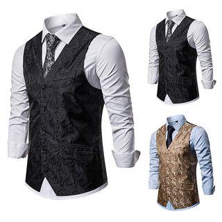 Single-breasted Paisley Jacquard Vest