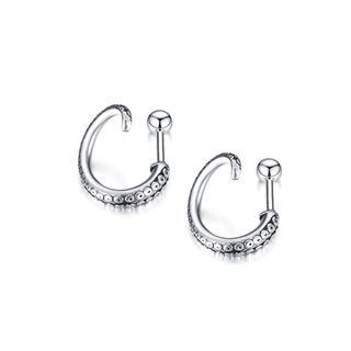 Creative Personality Octopus Tentacles 316l Stainless Steel Stud Earrings Silver - One Size