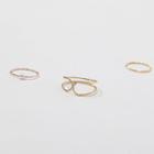 Set Of 3: Rings Gold - One Size