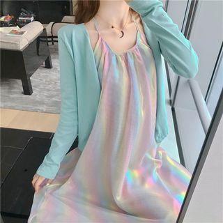 Halter Midi A-line Dress / Light Jacket