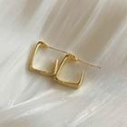 Alloy Open Square Earring 1 Pair - Stud Earrings - Gold - One Size