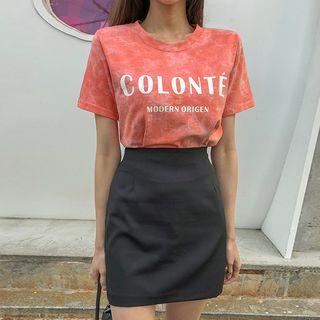 Letter Print Gradient T-shirt
