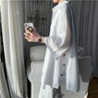 3/4-sleeve Button-side Shirt
